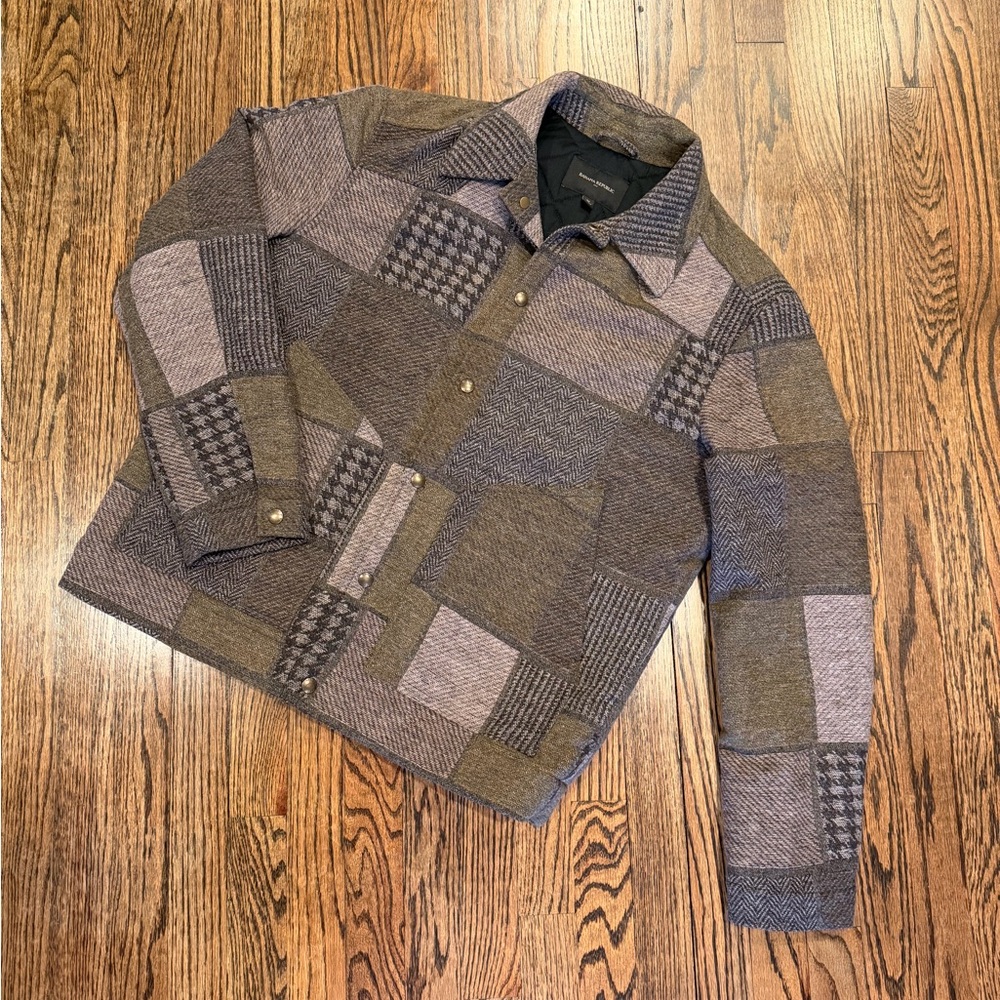 Banana Republic Patchwork Jacket - Brown and Gray